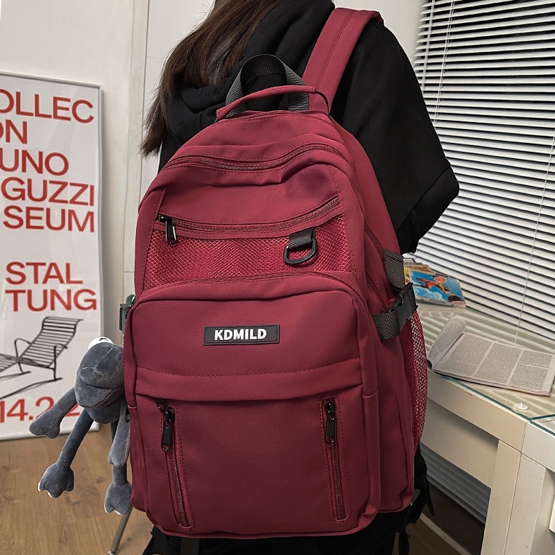 Ba Lô Đựng Laptop Chất Liệu Nylon Chống Thấm Nước Màu Tím Thời Trang Cho Nam Và Nữ