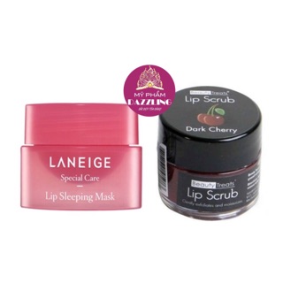 Combo Tẩy Da Chết Môi + Mặt Nạ Ngủ Môi Laneige Lip Sleeping Mask 3g