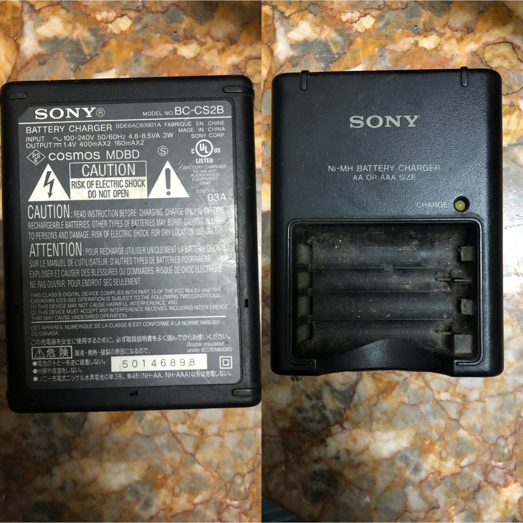 🌟CHÍNH HÃNG,QUA SỬ DỤNG🌟 Bộ sạc pin tiểu sony AA /AAA NI-MH loại xịn - sony bc-cs2b