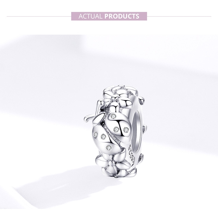 Hạt phụ kiện Bamoer BSC112 đính đá nhân tạo dùng làm vòng đeo tay cho nữ