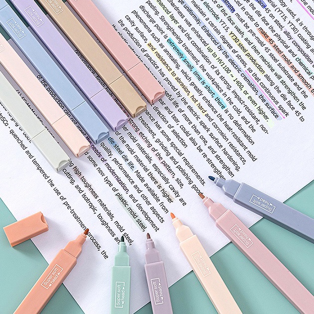 Bút highlight pastel 2 đầu CREAMY, bút đánh dấu nhớ dòng morandi trang trí sổ bullet journal văn phòng phẩm BHL170