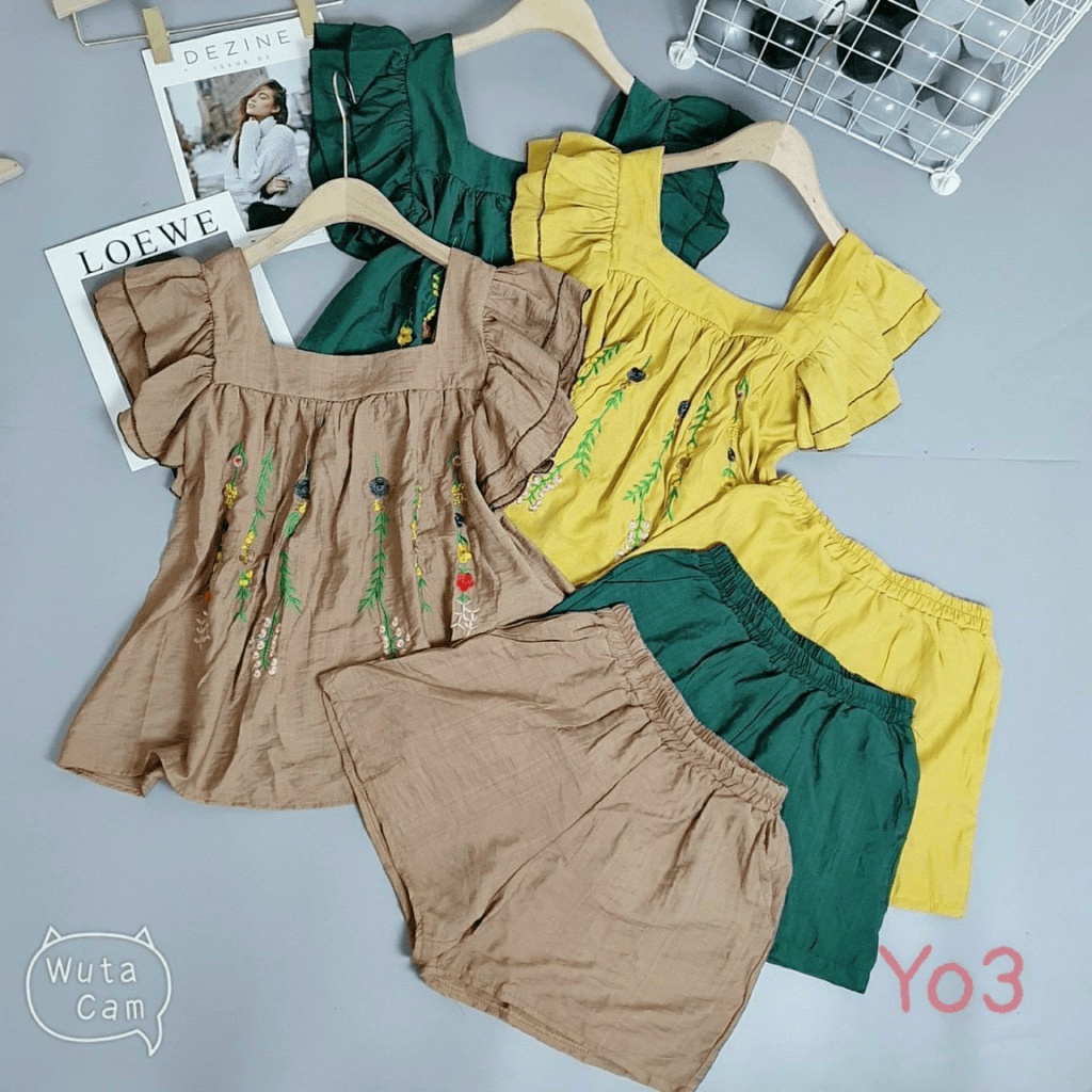 (Free Ship) Sét Đũi Bèo Thêu Hoa Siêu Hot Cho Nữ