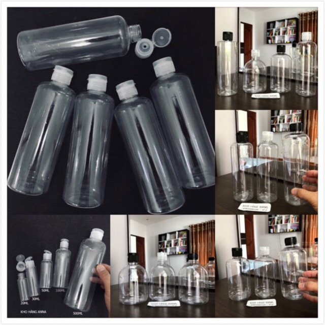 10 CHAI NHỰA 500ML TRONG SUỐT - 10 CHAI NHỰA NẮP BẬT THÂN 500ML - 10 CHAI NHỰA TRONG SUỐT NẮP BẬT NHỎ GIỌT 500ML