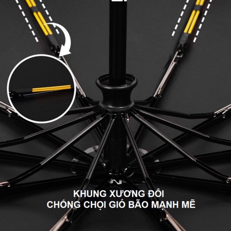 Ô che mưa cỡ lớn gấp gọn có nút đóng mở tự động tiện lợi cho ô tô dù cỡ lớn bigsize