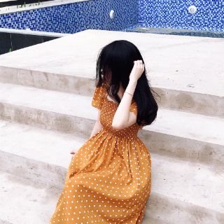 Váy Chấm Bi bo chun