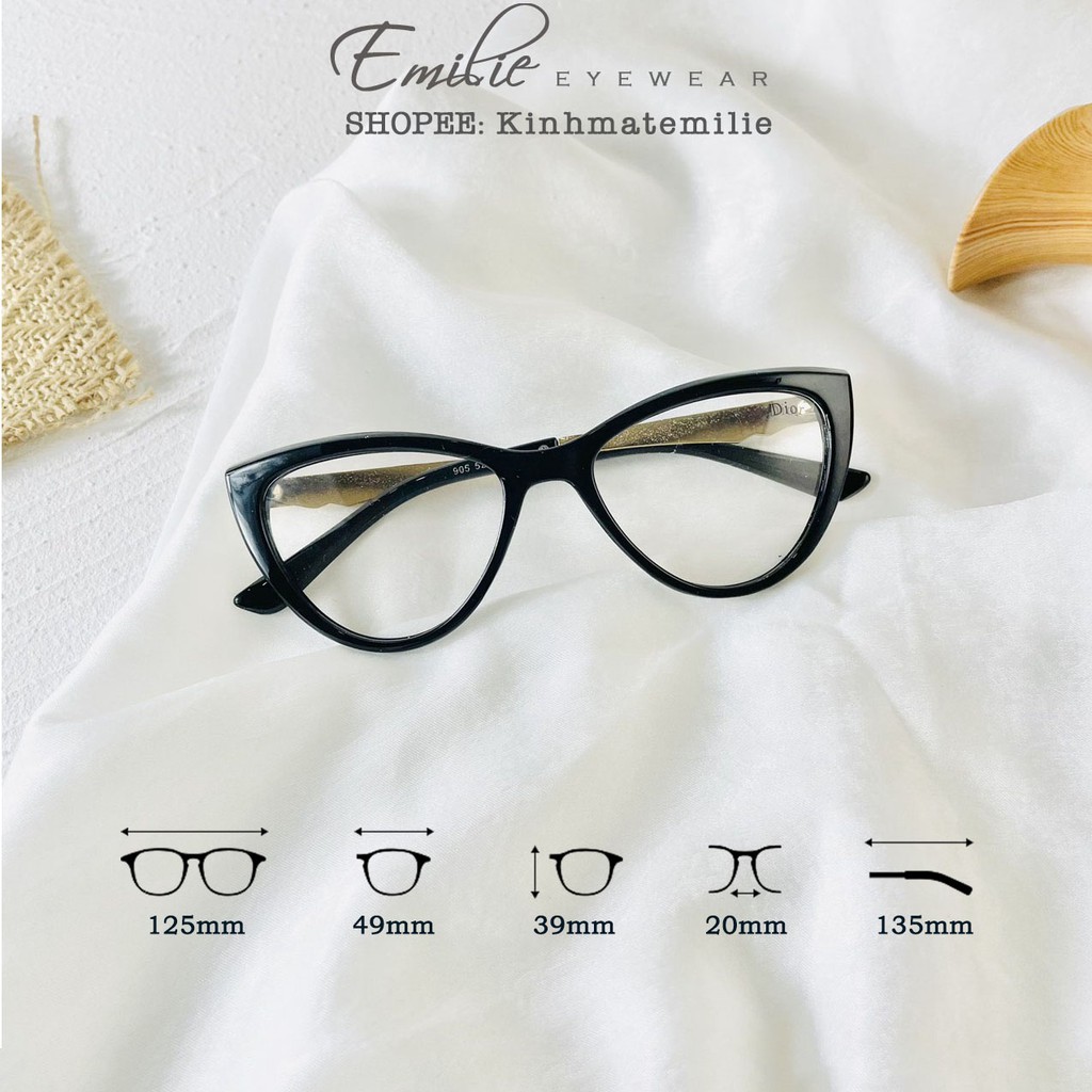 Kính mắt mèo mảnh nhẹ nhiều dáng sang chảnh Emilie eyewear phụ kiện thời trang