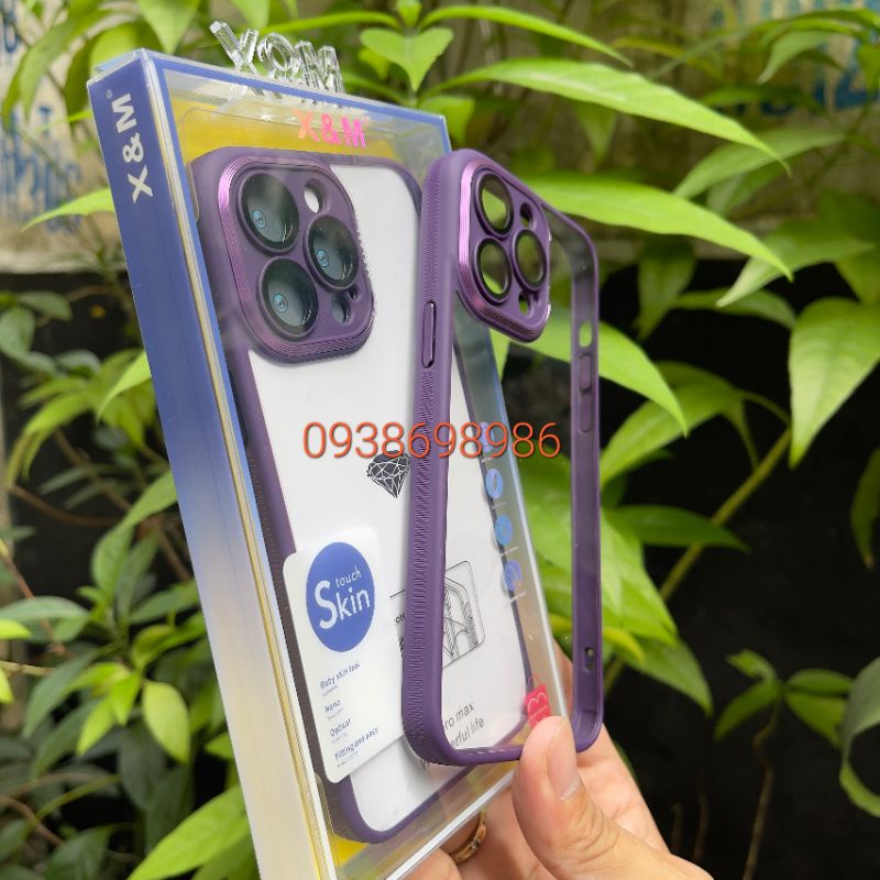Ốp X&amp;M Touch Skin chống sốc vảo vệ loa và camera toàn diện cho Ip14/14 plus/14pro/14pro max