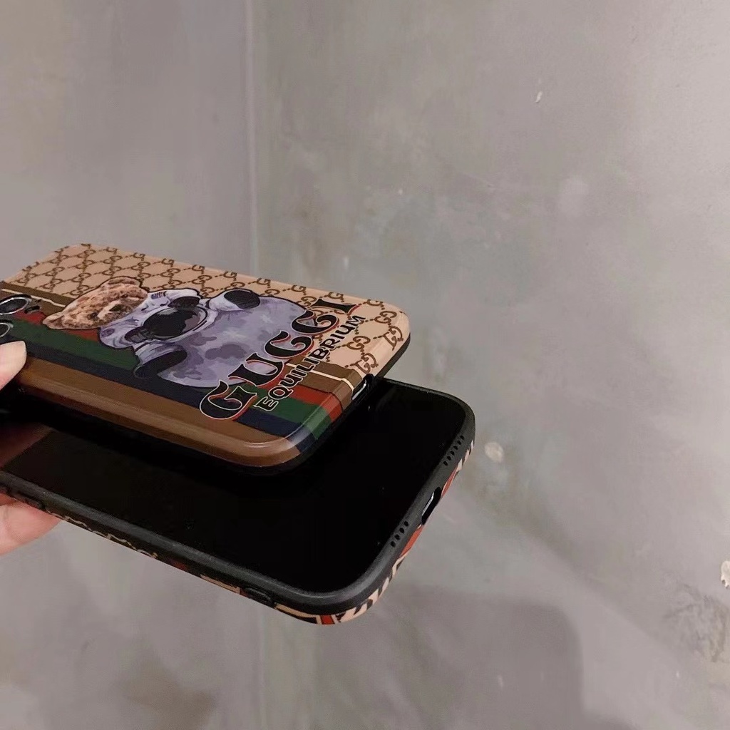 Ốp Điện Thoại In Hình Gấu GUCCI Sang Trọng Cho iphone 13 Pro Max i13 13pro i11 11ProMax i11 iX XR Xs Max 7plus 8plus 12Pro 12 Pro Max