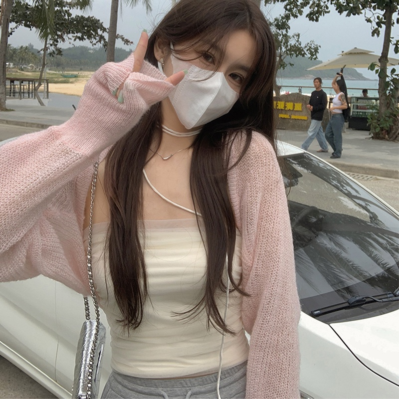 Áo Cardigan Dệt Kim Mỏng Mềm Mại Chống Nắng Thời Trang Mùa Hè Cho Nữ áo khoác áo croptop