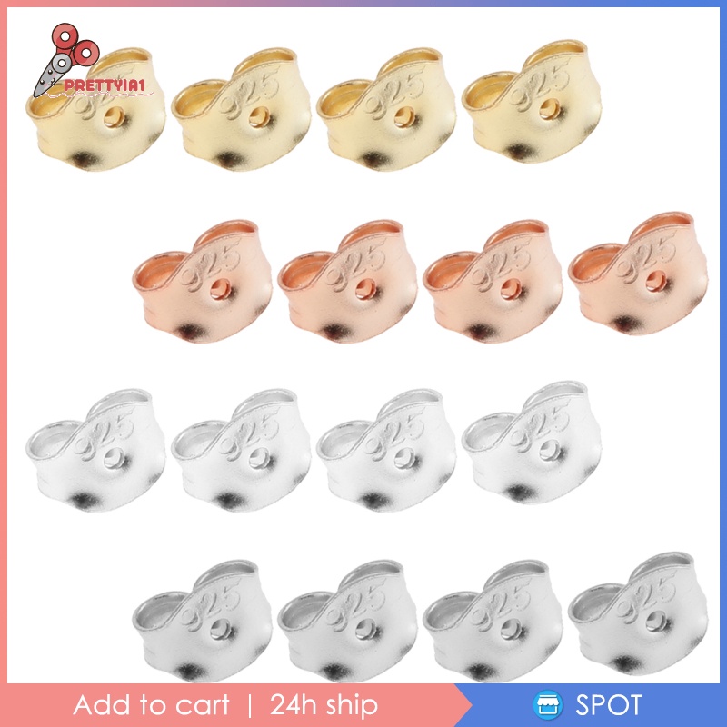 [Prettyia1] Set 4 Bông Tai Bằng Bạc Sterling 925 An Toàn