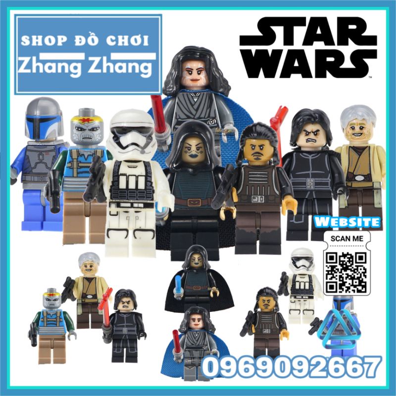 Đồ chơi Xếp hình Star Wars Stormtrooper - Kylo Tasu - Naare Barriss - Owen Mandalorian - Turk Minifigures Pogo PG8053