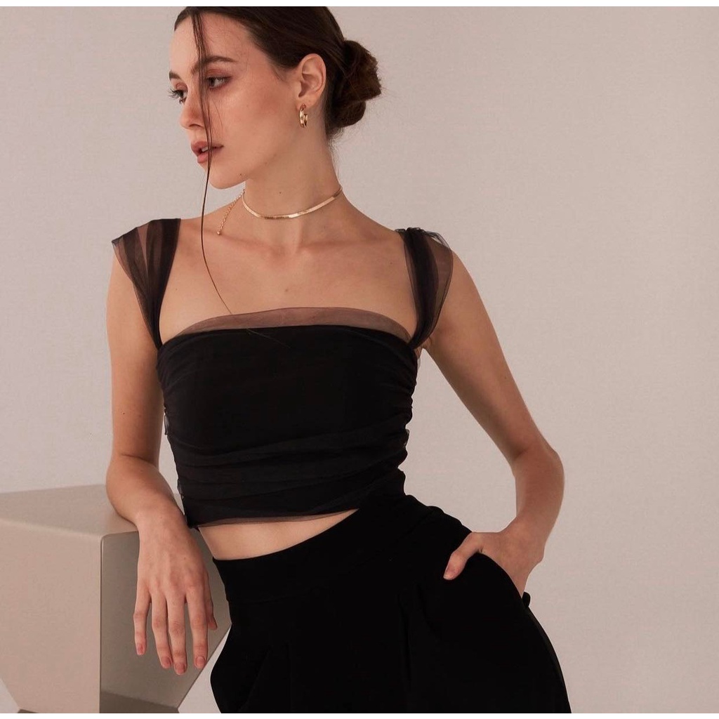 Áo croptop body quai lưới Mini Love Top