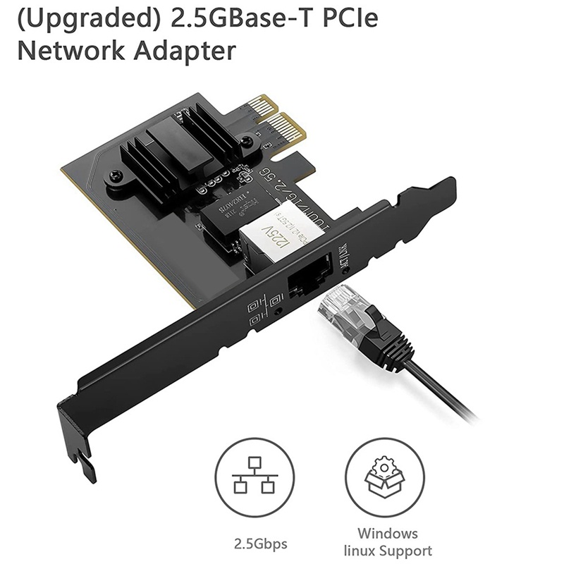 Bộ Chuyển Đổi Mạng 2.5Gbase-T PCIe I225V 2.5G/1G/100Mbps PCI Ethernet Card RJ45