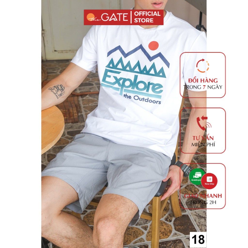 Quần Sooc - Short, quần đùi nam C&amp;K vải trơn thoáng mát, nhanh khô màu ghi sáng