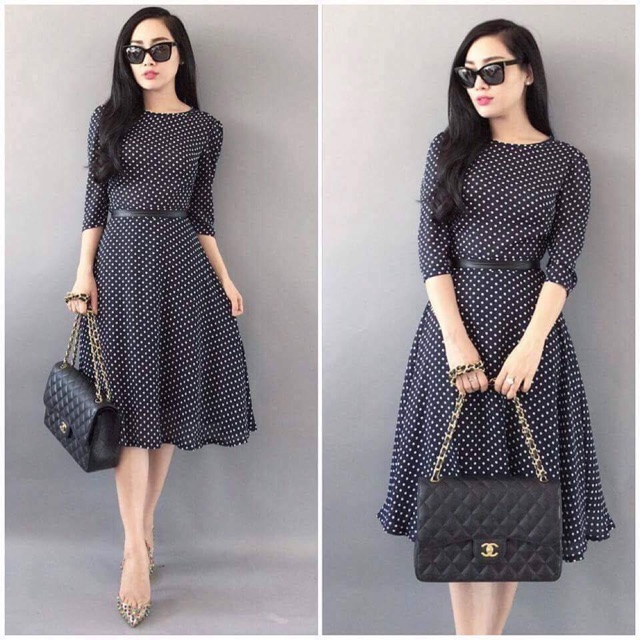 Váy xòe chấm bi