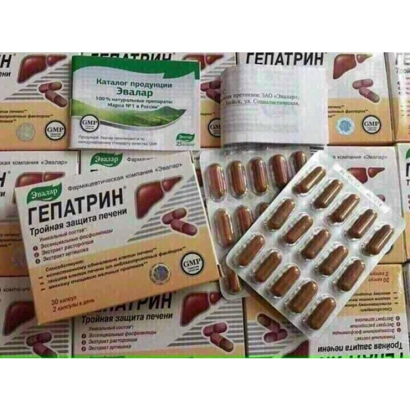 Viên uống thải độc gan - bổ gan Gepatrin Evalar Nga