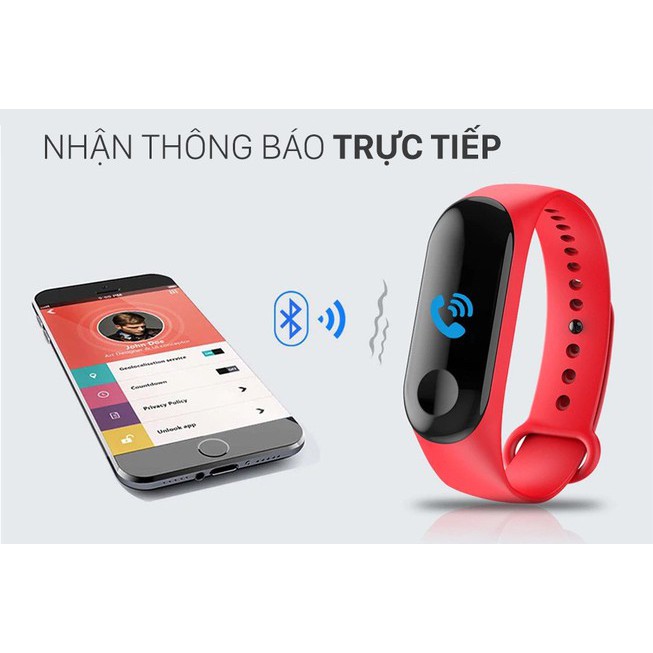 (TẶNG 1 CON EMOJI) VÒNG TAY THÔNG MINH M3 THEO DÕI SỨC KHỎE CHỐNG NƯỚC