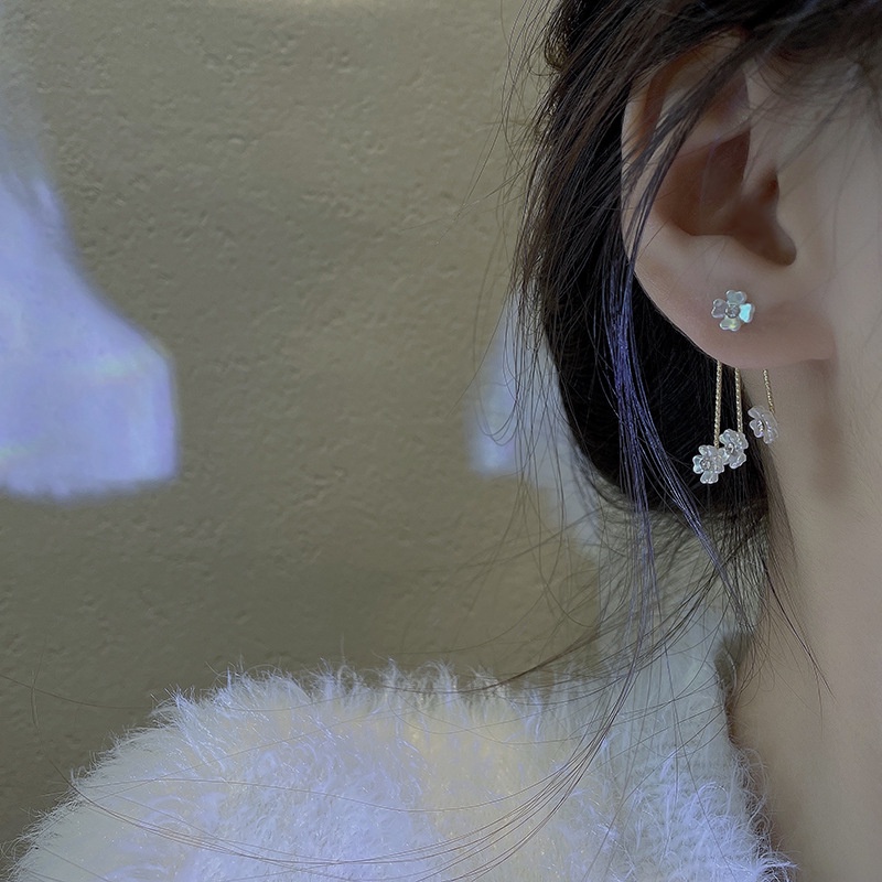 Bông tai dài hình hoa tua rua phong cách cổ điển thời trang cho nữ