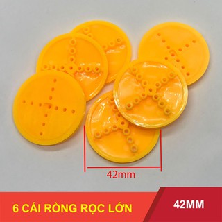 6 cái ròng rọc nhựa mini 42mm trục 2mm DIY mô hình - LK0238