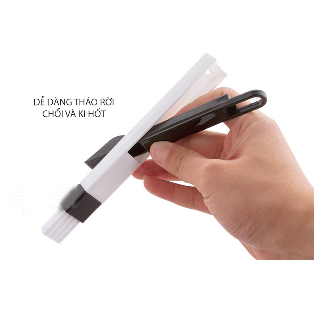 Cọ vệ sinh bàn phím máy tính, chổi phủi bụi khe cửa trượt có kèm ki hốt bụi mini - PK102