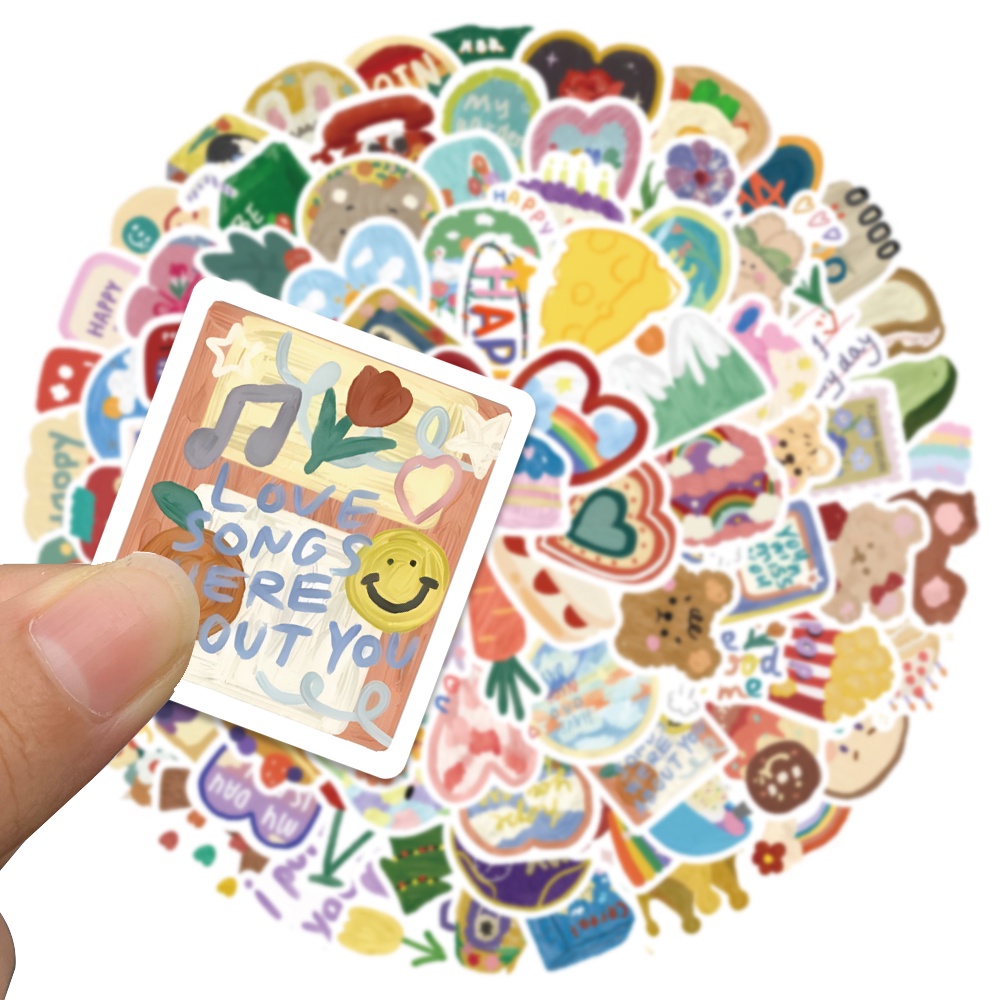 Set 10 / 90 Sticker Hoạt Hình Dán Laptop