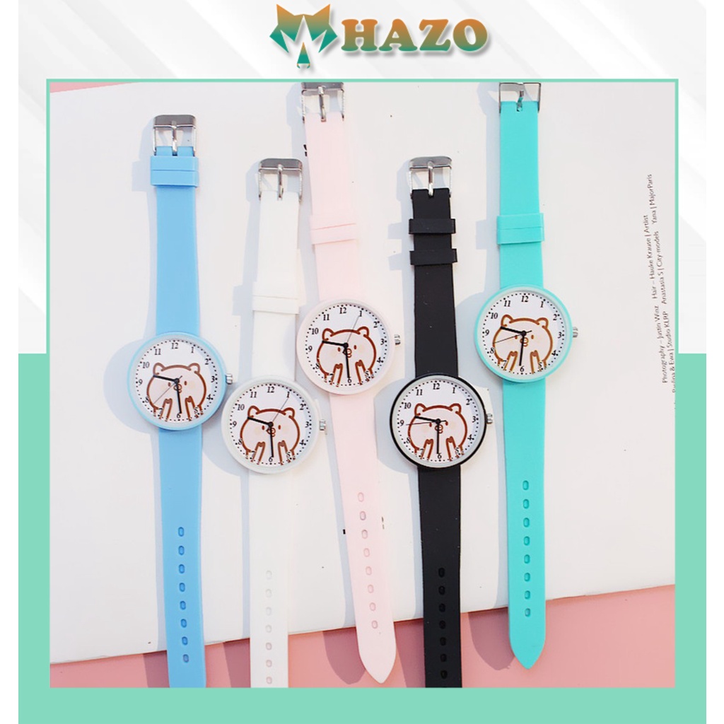[Cực Đẹp] Đồng Hồ Nữ Dây Caosu Candycat Chú Heo Má Hồng Phong Cách Hàn Quốc - Hazo