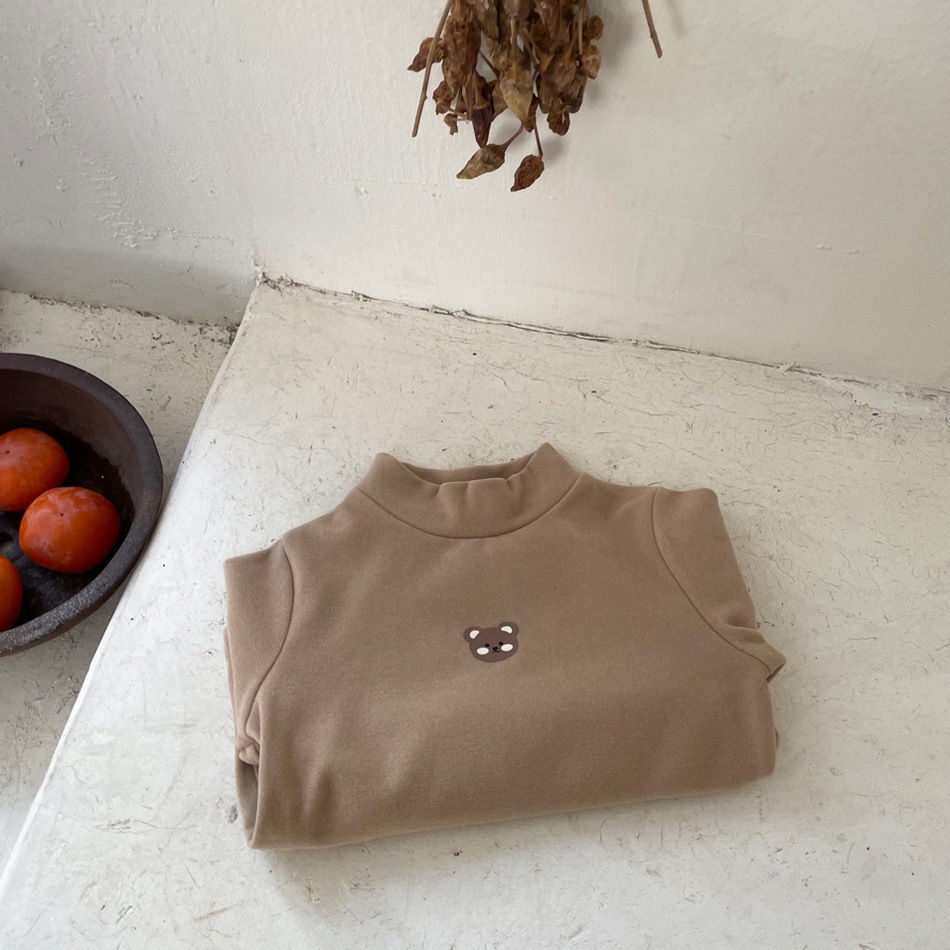 Hàng Mới Về Áo Thun Tay Dài Vải Cotton Màu Trơn Phong Cách Hàn Quốc Thời Trang Mùa Đông Xinh Xắn Cho Bé Gái