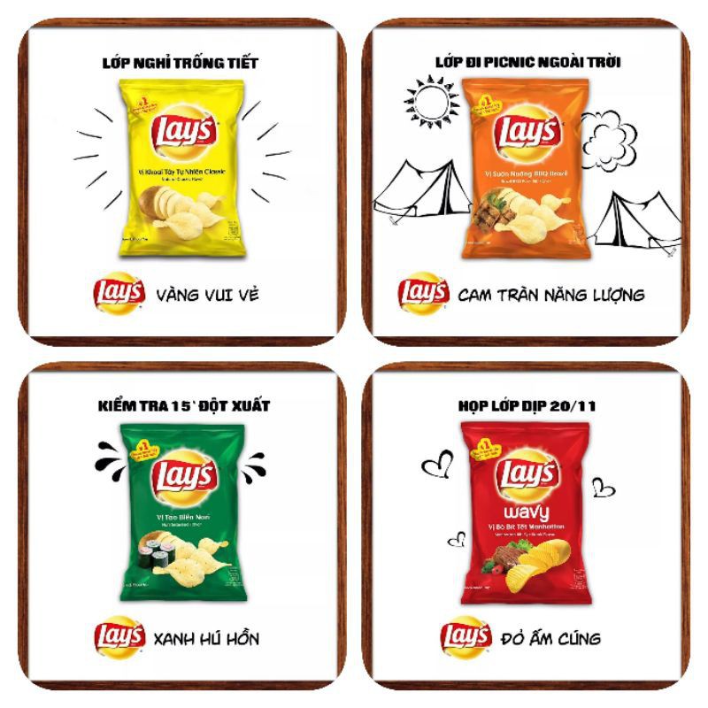 [G01] Snack Lays khoai tây 7 hương vị 🌟Gói + 15%🌟 Gói 56g S031