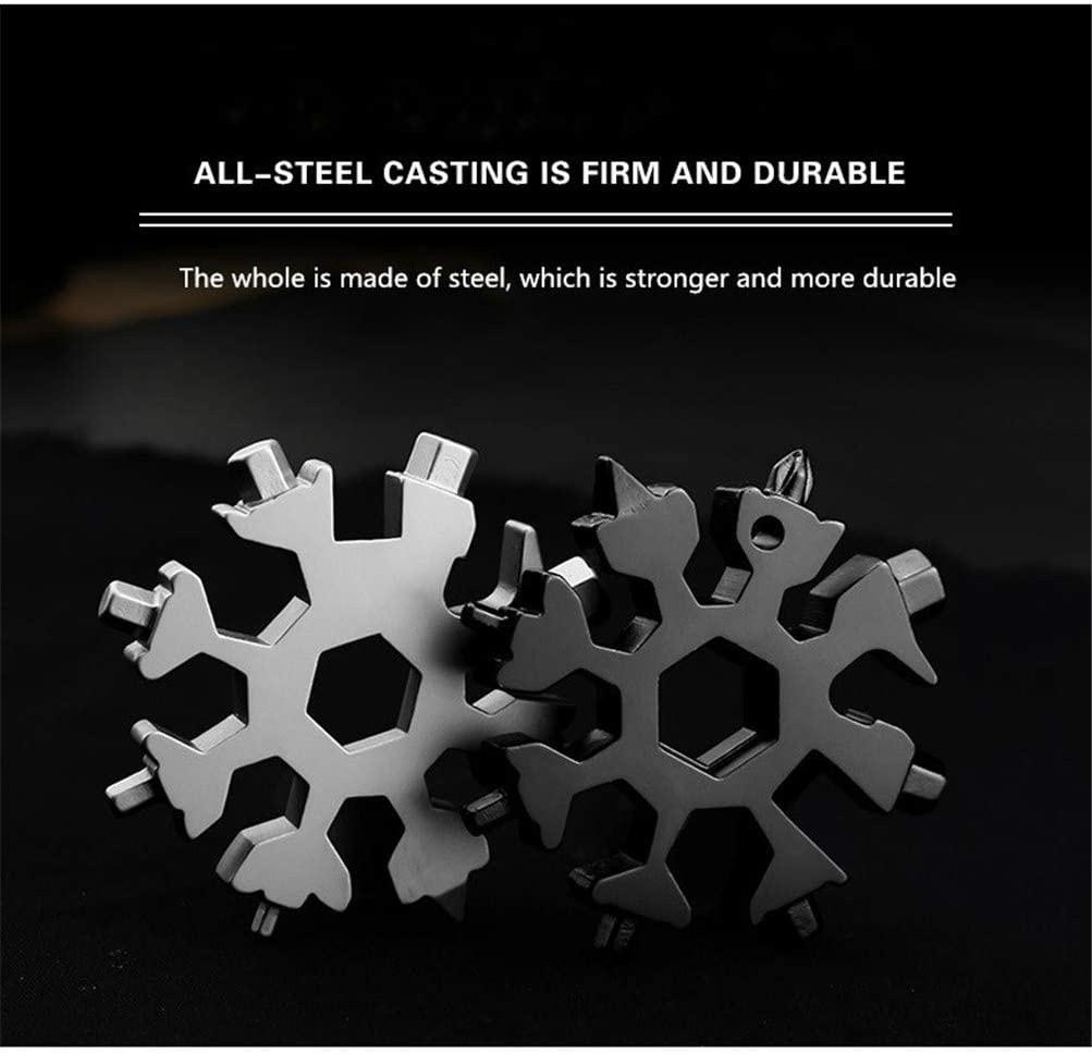 Cờ lê 18 trong 1 kiểu hoa tuyết bằng thép không gỉ nhỏ gọn đa năng