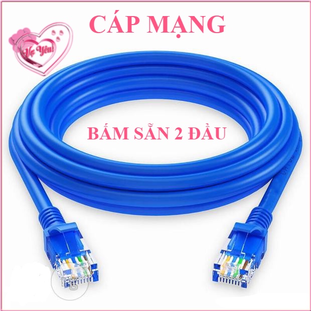 CÁP MẠNG bấm sẵn 2 đầu dây xanh đủ loại 1.5m-3m-5m-10m-15m-20m - Cable Lan Zin UTP Cat 5E