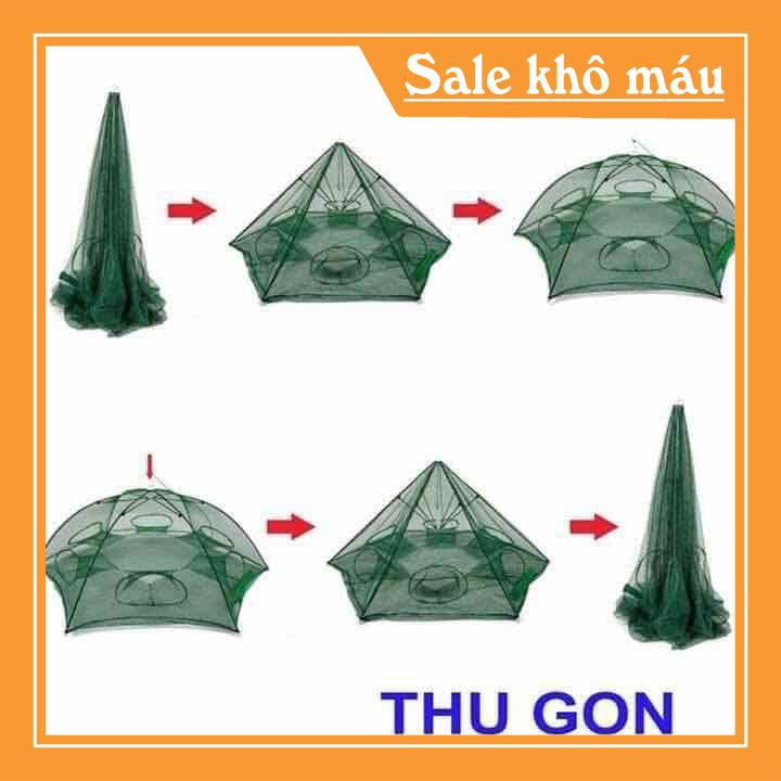 Lồng Ô Bát Quái Lồng Đánh Cá,Tôm,Lươn,Trạch....( TẶNG NGAY GÓI MỒI DỤ ) KHUNG INOX SIÊU BỀN LƯỚI NHẬP KHẨU