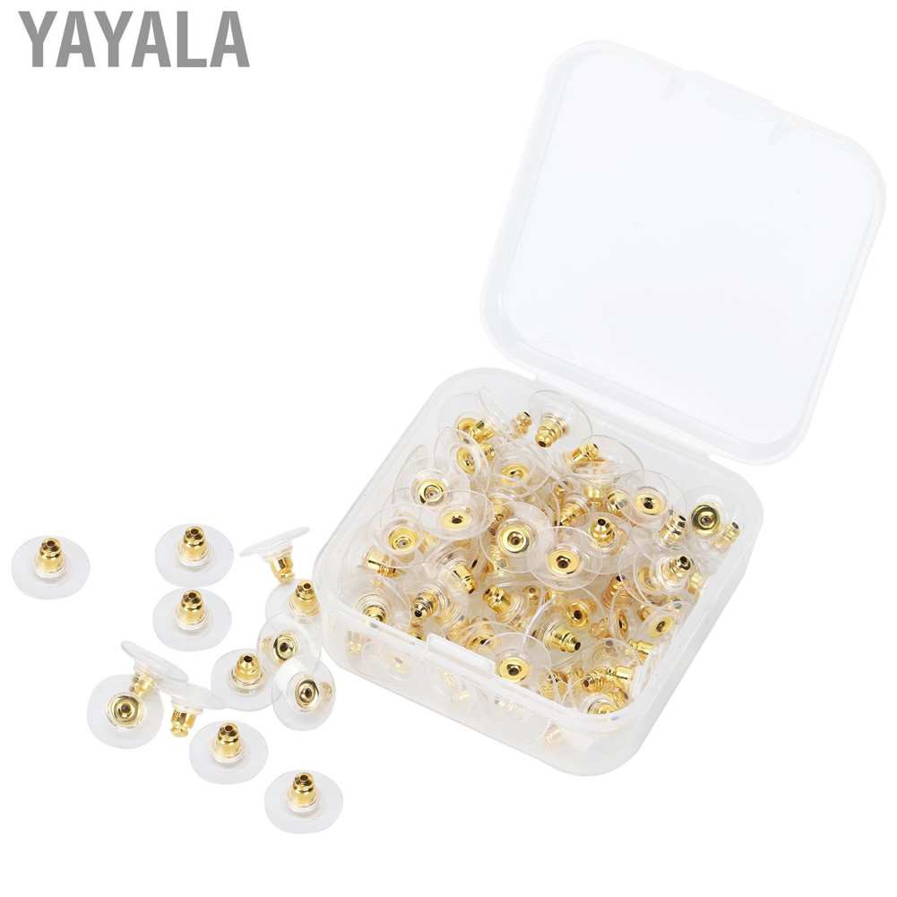 Yayala 100Pcs Earring Backs Post Backings Stopper Replacement Stud Secure Hook