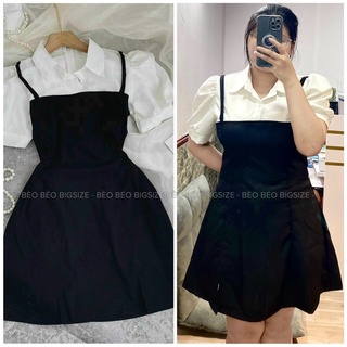 Đầm cổ sơ mi giả yếm bigsize 55-90kg