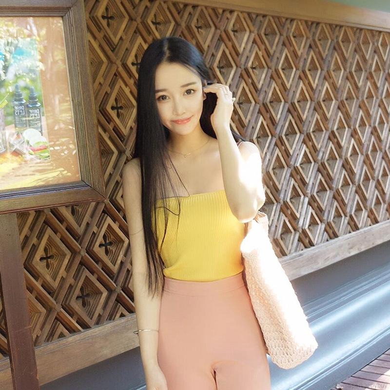 Áo nữ dạng ống màu trơn phong cách thời trang đơn giản