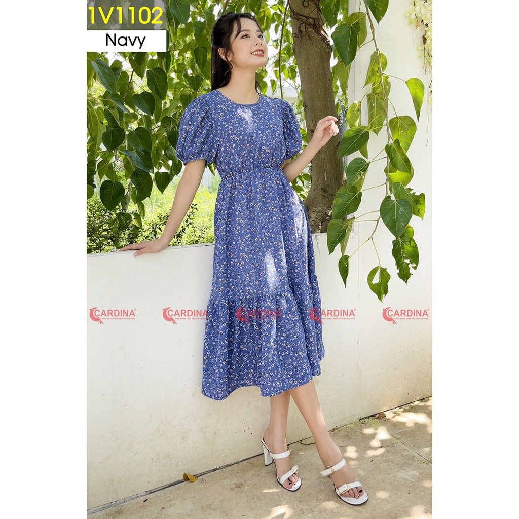 Váy Hoa Baby Hai Tầng 𝐂𝐀𝐑𝐃𝐈𝐍𝐀 Thiết Kế Tay Bồng Eo Chun Cao Cấp Chính Hãng