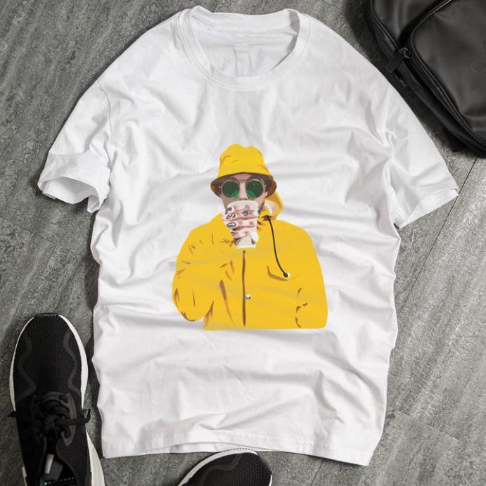 Áo thun nam nữ unisex ngắn tay cổ tròn mũ nồi vàng