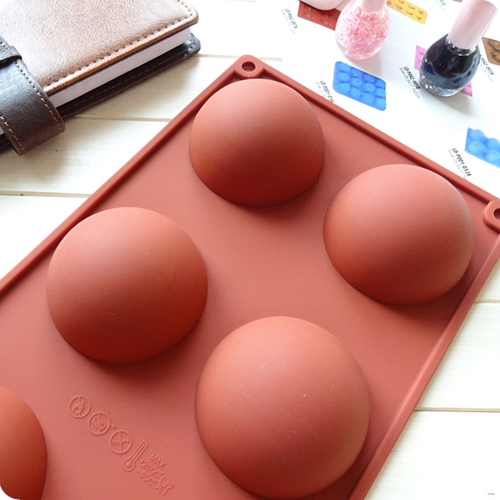 VN Khuôn Silicone Làm Bánh 6 Ô Hình Bán Cầu