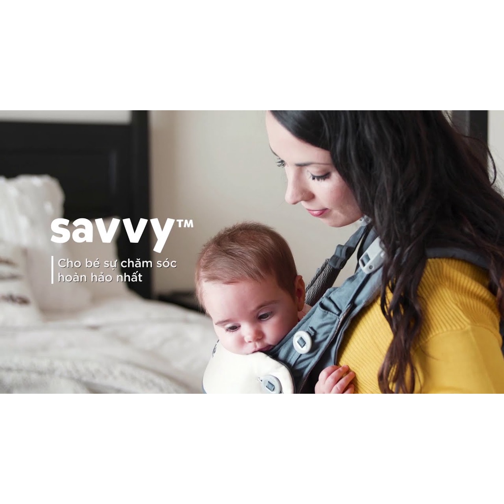 Địu em bé 4 tư thế linh hoạt Joie Savvy Butterscotch màu xanh từ sơ sinh đến 16kg