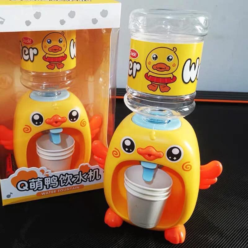 Cây nước mini vịt vàng đồ chơi máy lấy nước trái cây cho bé