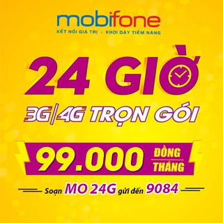 SIM Mobifone gói 24G ưu đãi trọn gói 60GB chỉ với 99.000đ/tháng+ Gọi miễn phí 2 số không tốn tiền, Hàng chính hãng