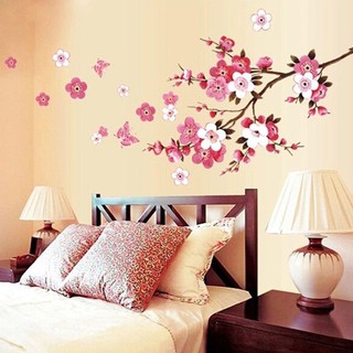 Sticker hoa mận có thể gỡ ra được. Trang trí nhà
