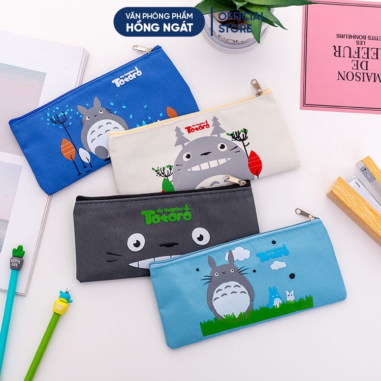 Túi đựng bút vải Totoro, túi đựng bút cute dễ thương giá rẻ, đồ dùng học tập văn phòng phẩm TB02