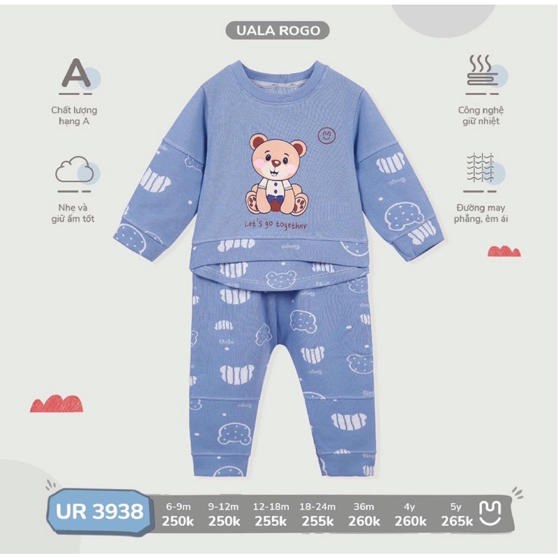 BỘ NỈ DA CÁ DÀI TAY UALROGO