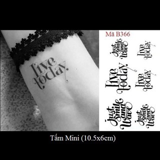 Xăm dán Tattoo chữ B366