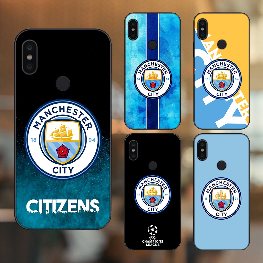 Ốp lưng Xiaomi Redmi Note 6 Pro viền đen in hình Manchester City MC