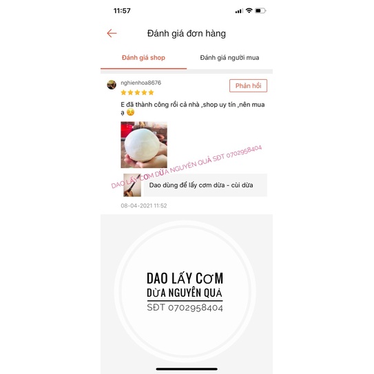 Dao gọt cơm dừa - cùi dừa - dao Thái Lan