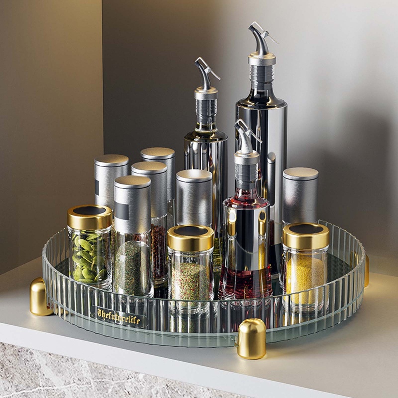 Hộp Đựng Gia Vị Mỹ Phẩm Sức Chứa Lớn Có Thể Xoay Được Tiện Dụng