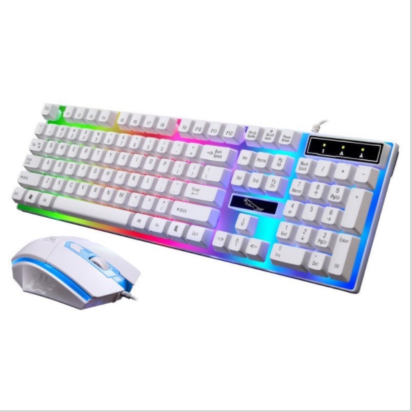 Bàn phím chuột máy tính Led RGB Coputa bàn phím giả cơ bàn phím chuột gaming có dây G21