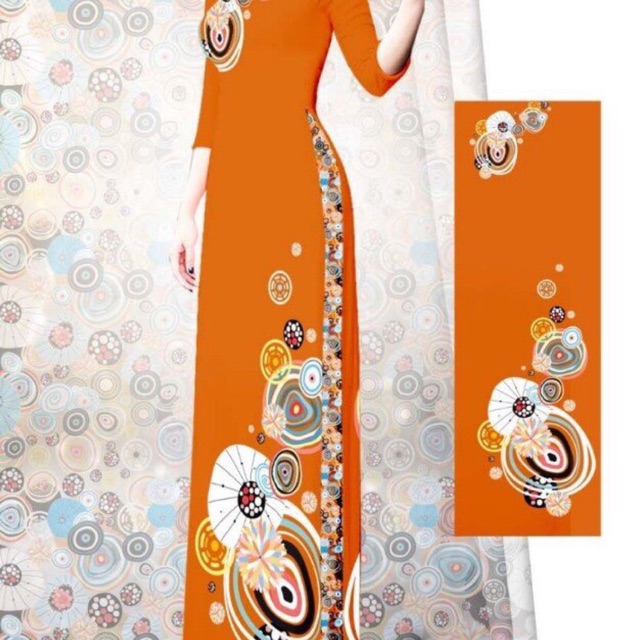 Vải áo dài lụa in 3D bộ