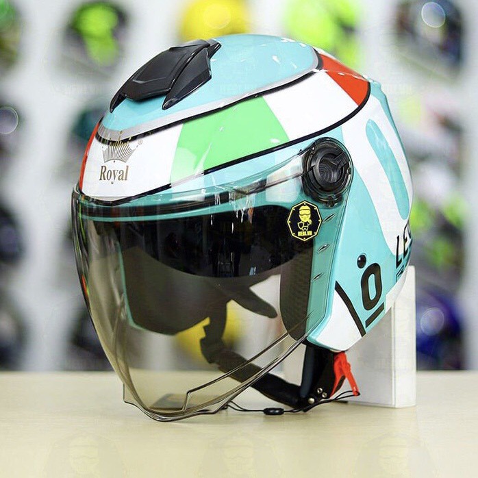 Mũ bảo hiểm 3/4 ROYAL XH01 tem LEOPARD 1 kính chính hãng